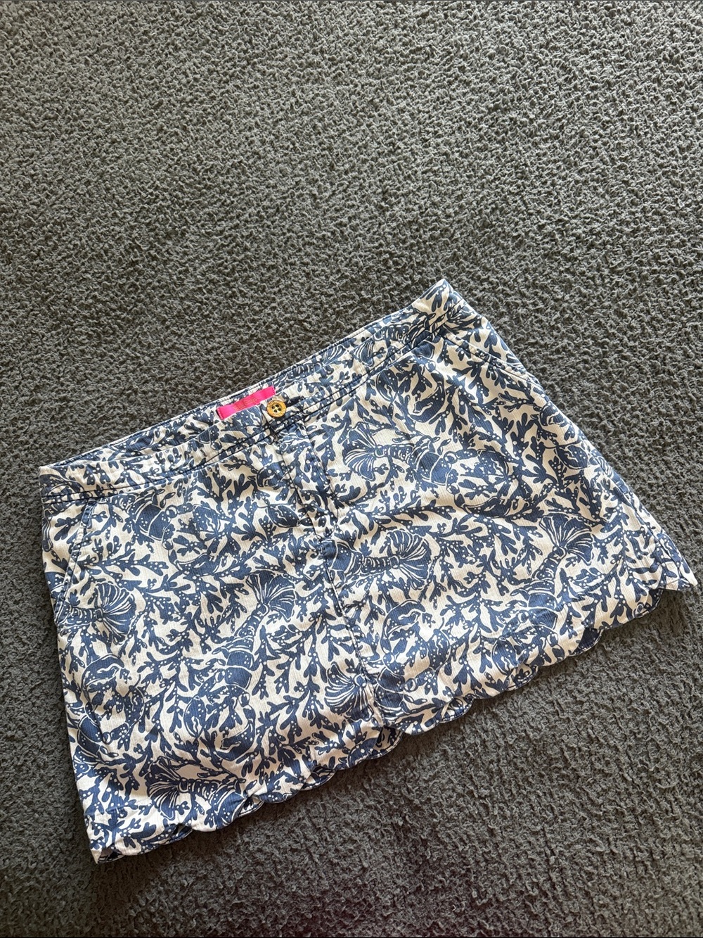 Lilly Pulitzer Navy and White Mini Skort with Pink Label